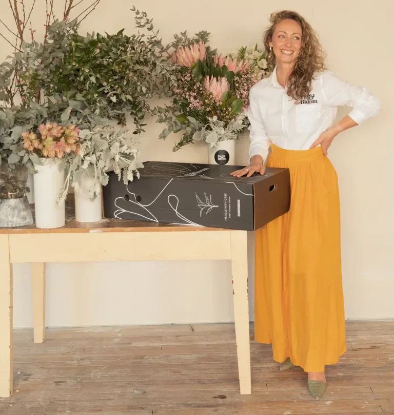 Kellie Brown with a Fig & Bloom flower box