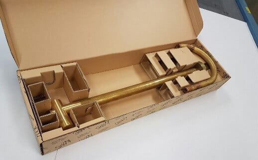 The new packaging solution engineered by our PPI Create team; with flexible, protective, recycled cardboard inserts designed to suit multiple models, yet still provide the same support during freight.