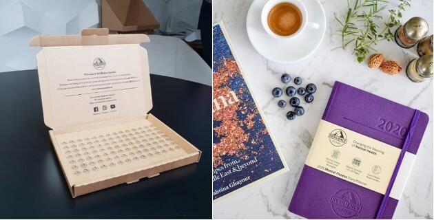We created custom packaging and labels for Resilience Agenda, including a supporting message that acts as a reminder of the purpose of their diaries and notebooks, and is is aligned with the brand’s focus on mental health.