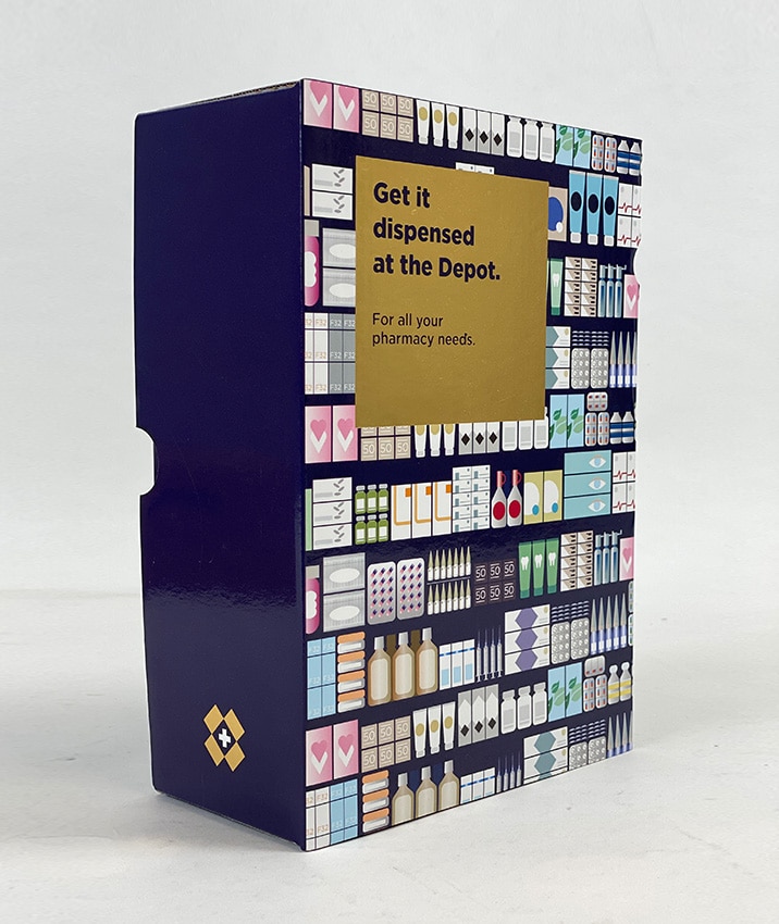 Custom ecommerce packaging design for medicine tablet dispenser